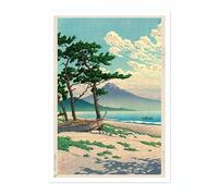 Animato Pine Beach At Miho Japanese Woodblock Print, Vintage Poster Japan Aesthetic, Wall Art Exhibition Painting Ukiyo-E Artwork Bedroom Home Decor, A3 (Print Only) - 42x29.7cm