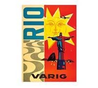 Animato Rio De Janeiro, Brazil Vintage Travel Poster, Retro Tourism Print, Popular Attractions Around The World, Postcard Home Decor, Archival Matte, A1 (Print Only) - 84.1x59.4cm