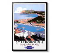 Animato Scarborough Lido Print, England Travel Poster, Vintage UK Railway Wall Art, Retro tourism Postcard Home Decor Gift Idea, Archival Matte, A4 (Print Only) - 29.7x21cm