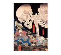 Animato Skeleton Specter Japanese Woodblock Print, Vintage Aesthetic Poster Japan Wall Art Exhibition Ukiyo-E Home Decor, Archival Matte, A5 (Print Only) - 21x14.8cm