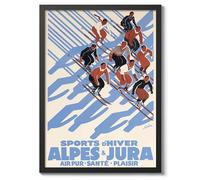 Animato Skiing In The French Alps Vintage French Travel Poster, Retro France Tourism Print, Holiday Home Decoration Wall Art, A3 (Print Only) - 42x29.7cm