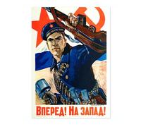 Animato Soviet Navy Russian Soviet Union Propaganda Print, Vintage Space Race Poster Bedroom Retro Wall Art Picture, A4 (Print Only) - 29.7x21cm