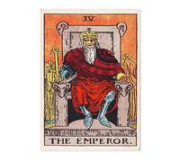 Animato The Emperor Vintage Tarot Art Print, Spiritual Wall Art Poster, Retro Mystical Bedroom Home Decor, A4 (Print Only) - 29.7x21cm