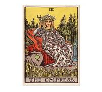 Animato The Empress Vintage Tarot Art Print, Spiritual Wall Art Poster, Retro Mystical Bedroom Home Decor, A4 (Print Only) - 29.7x21cm