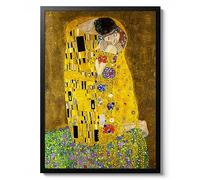 Animato The Kiss Materpiece Print, Gustav Klimt Poster, Museum Art Exhibition Print, Vintage Modern Minimalist Wall Art, Art Gift Idea, Archival Matte, A1 (Framed) - 84.1x59.4cm