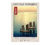 Animato The Sparkling Sea Japanese Woodblock Print, Modern Poster Japan Wall Art Exhibition Ukiyo-E Home Decor, Archival Matte, A3 (Print Only) - 42x29.7cm