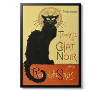 Animato Tournee du Chat Noir Poster, Vintage Advertisement Wall art, Fun Retro Gift idea, Home Decor Print, Archival Matte, A5 (Framed) - 21x14.8cm
