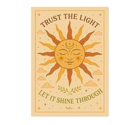Animato Trust The Light Poster, Boho Vintage Spiritual Illustration Print, Meditation Wall Art, A5 (Print Only) - 21x14.8cm