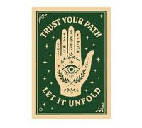 Animato Trust Your Path Poster, Boho Vintage Spiritual Illustration Print, Meditation Wall Art, A5 (Print Only) - 21x14.8cm