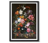 Animato Vase Of Flowers Vintage Flower Wall Art, Bouquet Floral Oil Painting Artwork Print, Still Life Retro Living Room Home Decor Poster, A2 (Print Only) - 59.4x42cm