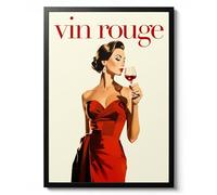 Animato Vin Rouge Vintage Alcohol Poster, Wine Lover Wall Art Print, French Style Decor, Retro Beverage Decorative Gift, Archival Matte, A5 (Print Only) - 21x14.8cm
