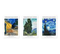 Animato Vincent Van Gogh Poster Set, Vintage Art Prints, Classic Museum Exhibition Wall Décor, A5 (Print Only) - 21x14.8cm