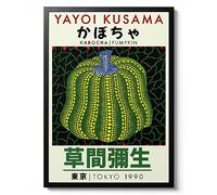 Animato Yayoi Kusama Green Pumpkin, Japanese Modern Wall art. Exhibition Gift idea, kitchen home Decor, Minimalist Print, Archival Matte, A3 (Print Only) - 42x29.7cm