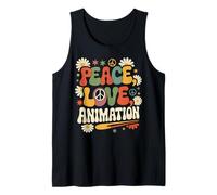 Animator 60s 70s Hippie Retro Peace Love Animation Tank Top