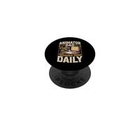 Animator Dad Coffee and Render Time Daily PopSockets Adhesive PopGrip