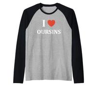 Animaux J'aime Oursins Humour i Love Oursins Raglan Baseball Tee