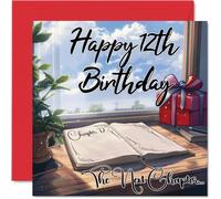Anime 12th Birthday Cards for Girls Boys - The Next Chapter - Happy Birthday Card for Son Daughter Brother Sister Grandson Granddaughter Niece Nephew Cousin, 145mm Bday Greeting Cards