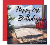 Anime 21st Birthday Cards for Woman Men - The Next Chapter - Happy Birthday Card for Son Daughter Brother Sister Grandson Granddaughter Niece Nephew Uncle, 145mm Bday Greeting Cards