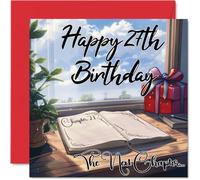 Anime 27th Birthday Cards for Woman Men - The Next Chapter - Happy Birthday Card for Son Daughter Brother Sister Uncle Auntie Niece Nephew Cousin, 145mm Bday Greeting Cards
