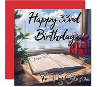 Anime 33rd Birthday Cards for Woman Men, The Next Chapter | Happy Birthday Card for Mum or Dad Son Daughter Brother Sister Uncle Auntie Cousin, 145mm Bday Greeting Cards
