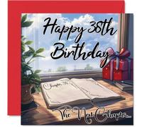 Anime 38th Birthday Cards for Woman Men - The Next Chapter - Happy Birthday Card for Dad Mum Son Daughter Brother Sister Uncle Auntie Cousin, 145mm Bday Greeting Cards