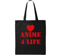 Anime 4 Life Natural Ecological Cotton Tote Bag Black