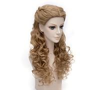 Anime 65cm Blonde Mix Wavy Long Central Part Styled Synthetic Hair Cosplay Full Wigs For Women Princess Cinderella Wig