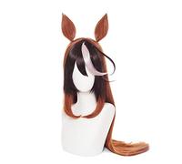 Anime 65cm Pretty Derby Uma Musume Cosplay Wig Synthetic Hair Halloween Party Wigs With Ears