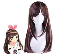 Anime A.I.Channel Youtuber Kizuna AI Cosplay Wigs Long Straight Heat Resistant Synthetic Hair Wig For Women W-964