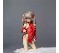 Anime Action Figures Model Statue-secondary Red Cheongsam Beauty Girl, Kneeling, Hand Lacquer Work, Car Ornament Z