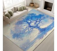 Anime, Aesthetic Ancient Tree, Snowflakes Soft Carpet Runners for Hallway Non-Slip 120 cm x 170 cm, Rugs Printed Design Bedroom， White Bedside Carpets for Kitchen, Lounge