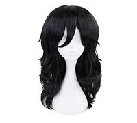 Anime Akademia Shouta Aizawa 45cm Black Wavy Wig Heat Resistant Synthetic Cosplay Costume Wig + Wig Cap