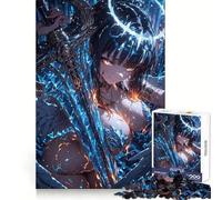 Anime Angel Warrior with Sword Hard Jigsaw Puzzle for Adults 1000 Pieces Memory Enhance Time Well Spent Neat Edges (38x26cm)
