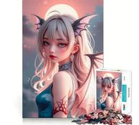 Anime Angel with Wings 1000-piece Puzzle for Teenagers Mind Skill Fun Uniform Size Precise Pieces Relaxing Indoor Group Activity (38x26cm)