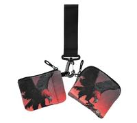 Anime Animal bird Women's Dual Wallets Business Card Cases Slim Portable Money Organizers with Keychain for Lady 2 Packs