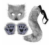 Anime Animal Tail Cosplay Costumes Props Plush Tails Paw Christmas Party Gloves Plush Hallo V7F3 Mask Fluffy Accessories