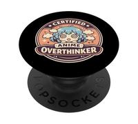 Anime Anxiety Overthinking Weeb Kawaii Overthinker Merch PopSockets Adhesive PopGrip