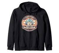 Anime Anxiety Overthinking Weeb Kawaii Overthinker Merch Zip Hoodie