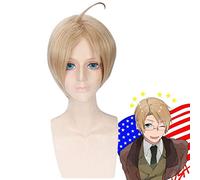 Anime APH Hetalia Axis Powers America Alfred F Jones Wig Cosplay Costume Men Short Synthetic Hair Halloween Party Wigs PL-237