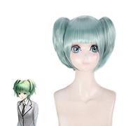Anime Assassination Classroom Wigs Ansatsu Kyoushitsu Kayano Kaede Cosplay Wig Perucas Short Green Hair with Chip Ponytails