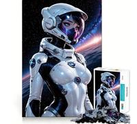 Anime Astronaut in Space Suit Jigsaw Puzzles 1000 Mental Focus Game No Gap Tight Fitting Design Interactive Brain Challenge for Home (50x75cm)
