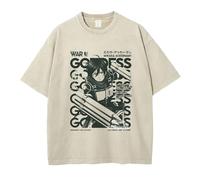 Anime Attack on Eren Titan Camiseta Lavado Retro AOT Impreso Levi Manga Corta Algodón Verano Tee