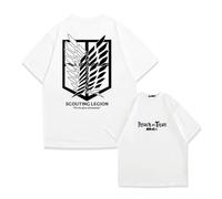 Anime Attack on Eren Titan Camiseta Regimiento Scout Tee AOT Impreso Levi Manga Corta