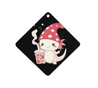 Anime Axolotl Milk Tea Car Air Freshener Hanging Aromatherapy Tablets Rearview Mirror Pendant Car Accessories