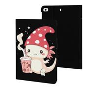 Anime Axolotl Milk Tea Tablet Case Compatible with ipad Mini 1/2/3/4/5 (7.9in) Protective Case Cover Tablet Stand Cover