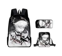 Anime Backpack 3Pcs Set, Luka/Mizi/Ivan/Till Figure Print School Bag Single Shoulder Bag Pencil Case Daypack Casual Laptop Bag for Teens Boys Girls