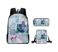 Anime Backpack 3Pcs Set, Luka/Mizi/Ivan/Till Figure Print School Bag Single Shoulder Bag Pencil Case Daypack Casual Laptop Bag for Teens Boys Girls