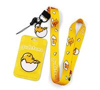Anime Badge Holder with Lanyard,Anime Lanyard with Cute ID Card Holder, Cute Neck Lanyard Keys Badges, Rubber Charm Pendant Key Chain Keychains