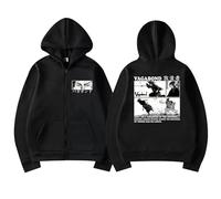 Anime Bagabondo Vagabond Zip Up Hoodie Men Women Casual Fleece Retro Sweatshirt Miyamoto Musashi Eyes Harajuku Zipper Streetwear Black