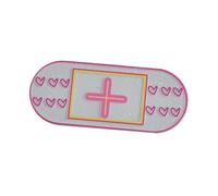 Anime Bangs Clip Heart Crosses and Kitten Print, Soft Acrylic, A | Comfortable for Daily Activities, Gentle on Fine Hair, Ideal for Girls and Women, Special Event Gift
